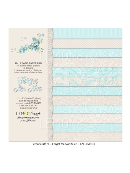 Stack of basic scrapbooking papers - Forget Me Not