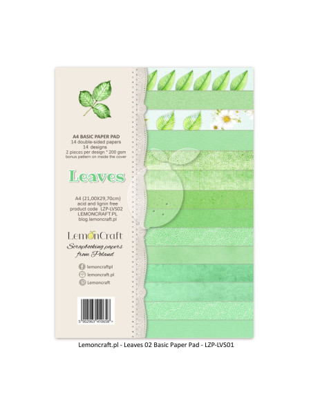 Stack of basic scrapbooking papers - Leaves 02