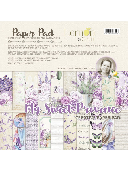 My Sweet Provence - Blok kreatywny - Papiery do scrapbookingu 30x30cm