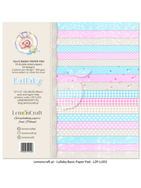 Stack of basic scrapbooking papers - Lullaby