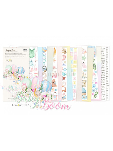 Baby Boom Elements for fussy cutting - Pad scrapbooking papers 15,24x30,5cm - Lemoncraft