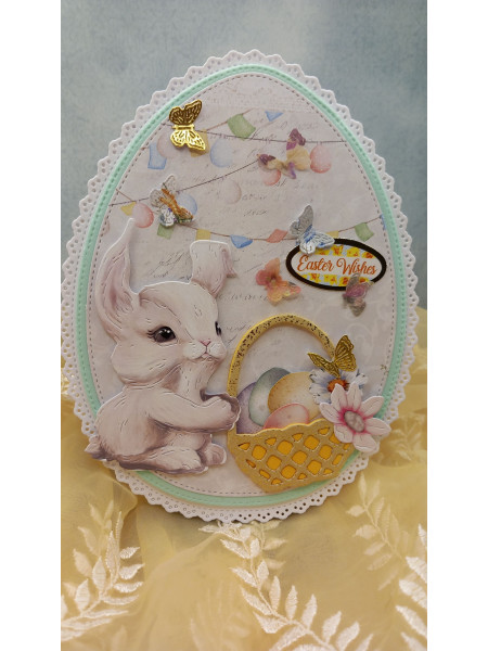 Ester WIshes card 3D Egs and Bunny