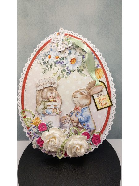 Ester card 3D Egs and Bunny - Loves you